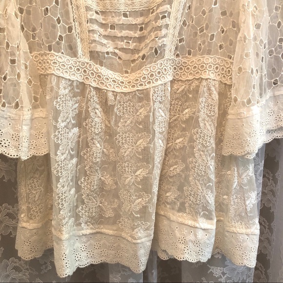 🌸HOST PICK🌸 SUNDANCE * NWOT Silk Sheer Lace Top - Picture 5 of 8